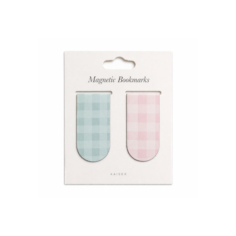 Kaiser Magnetic Bookmark 2pk - COLOURED GINGHAM